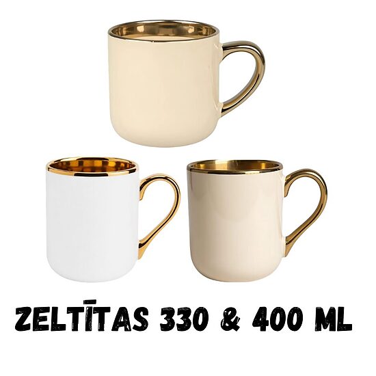 Keramikas krūzes Zeltītas 330ml & 400ml