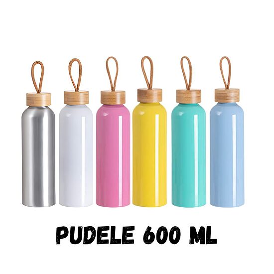Alumīnija pudele ar bambusa korķi 600 ml